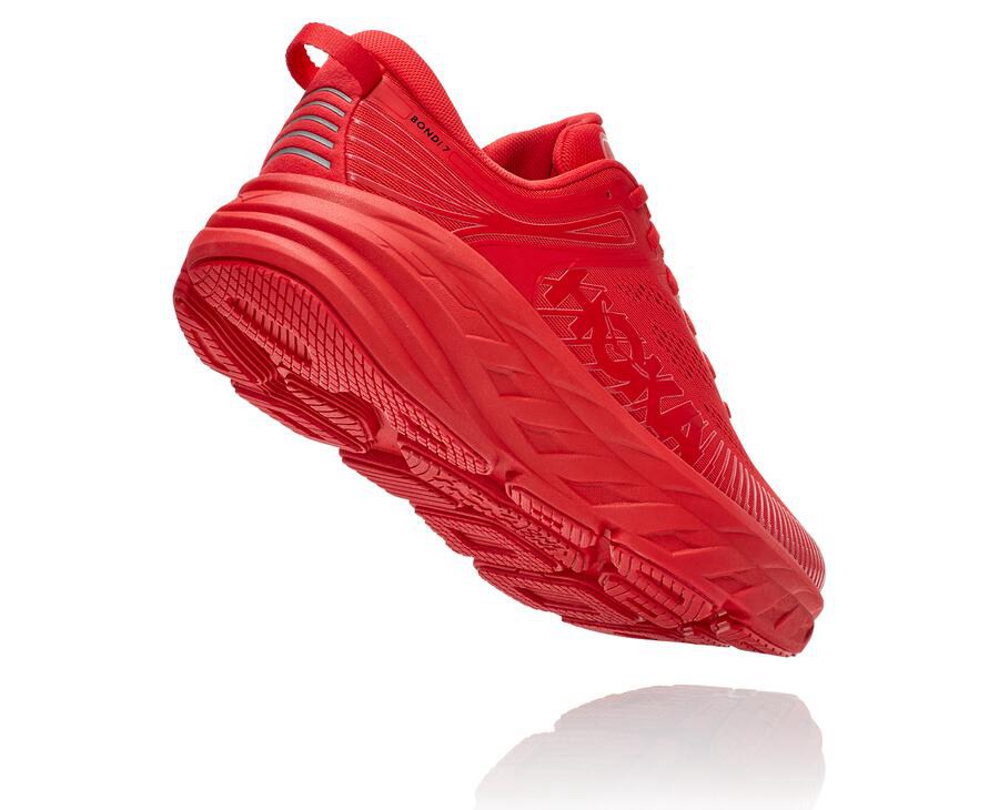 Running Shoes Mens - Hoka One One Bondi 7 - Red - UTVNZEY-62